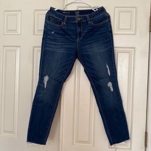 A.N.A stretchy ankle jeans with distressed rips….worn only 1x